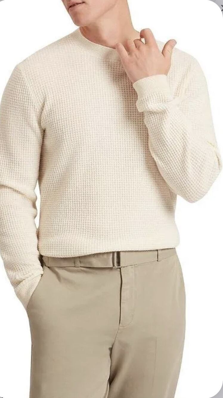 Ted Baker Mens Crewneck Waffle Stitch Knit Sweater Small